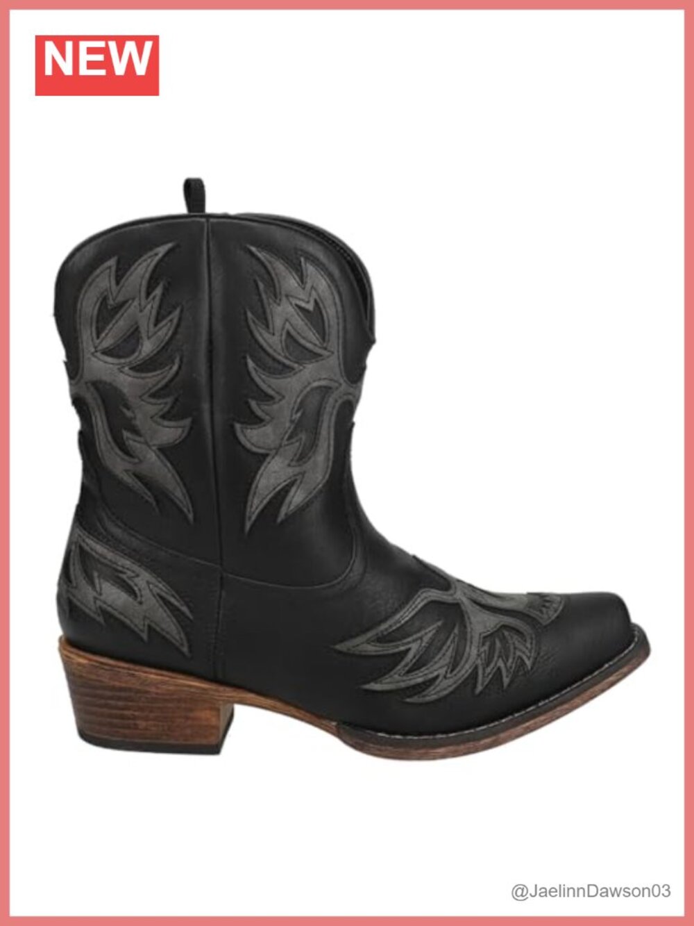 Faux Leather Snip Toe Western Ankle Booties Pull On Cushioned Sole